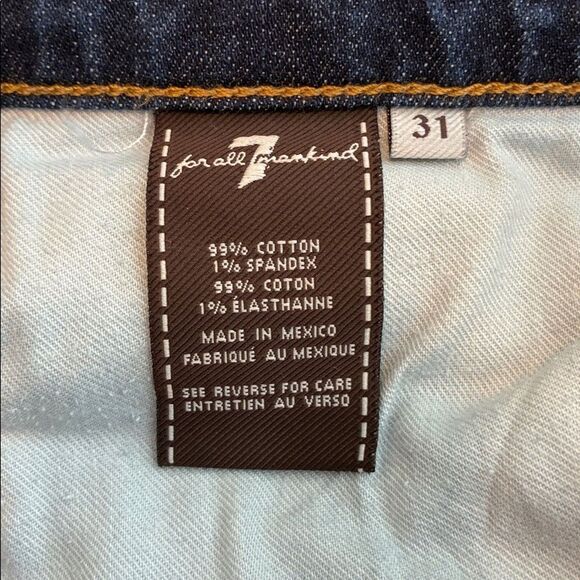 7 For All Mankind Jeans 31 x 32 Blue Denim Women’s Straight Leg Buttonfly - Picture 8 of 14
